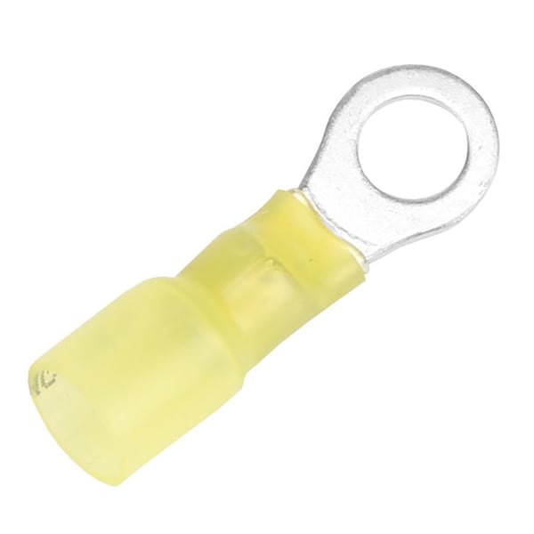 Pacer 12-10 AWG Heat Shrink Ring Terminal - 1/4in Stud Size - 25 Pack
